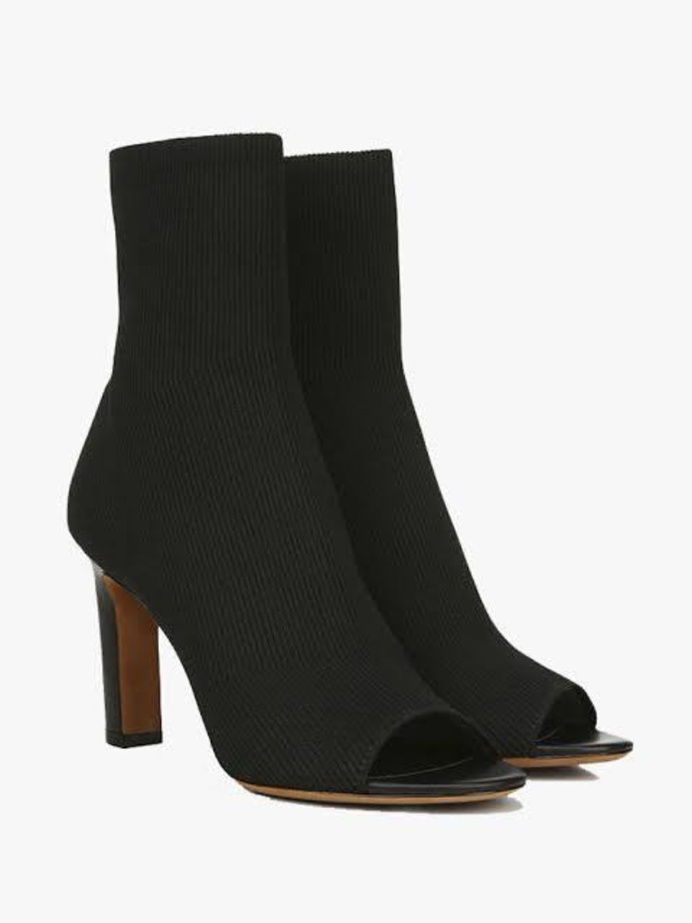 Vince Black Peep-Toe Sock Ankle Boots Size 7